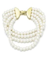 Adornia Imitation Pearl Multi-Strand Statement Bracelet