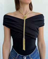 Adornia Gold Tassel Wrap Necklace