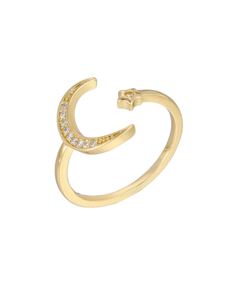 Adornia Gold Adjustable Moon Star Ring