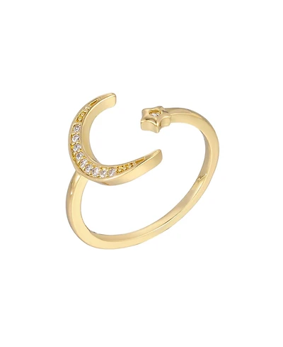 Adornia Gold Adjustable Moon Star Ring