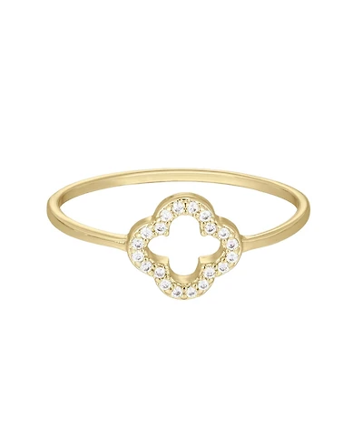 Adornia Gold Cubic Zirconia Outline Clover Ring