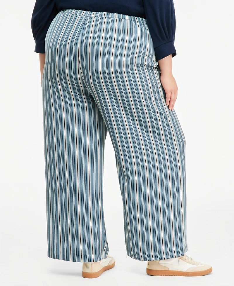 On 34th Trendy Plus Twill Wide-Leg Pants, Macy's Exclusive