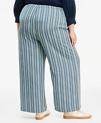 On 34th Trendy Plus Twill Wide-Leg Pants, Macy's Exclusive