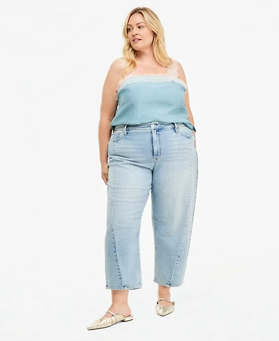 On 34th Trendy Plus Ames Barrel-Leg Jeans, Macy's Exclusive