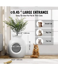 Cozito Plant Cat Litter Box Hidden Cat Litter Enclosure with 9.48 in Entrance and Lighting