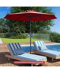 Sugift Outdoor Heavy Duty Market Umbrella with Crank Handle and 8 Sturdy Ribs