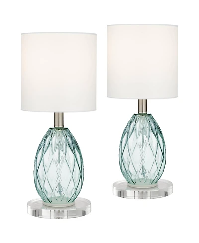 360 Lighting Rita Modern Accent Table Lamps Set of 2 with Round Risers 18 1/2" High Glass Shade for Bedroom Living Room Bedside Kids