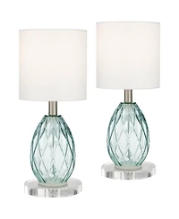 360 Lighting Rita Modern Accent Table Lamps Set of 2 with Round Risers 18 1/2" High Glass Shade for Bedroom Living Room Bedside Kids