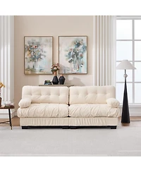 Clihome Modular Sectional Sofa, Deep Seat Cloud Couch with Plush Corduroy and Pillows