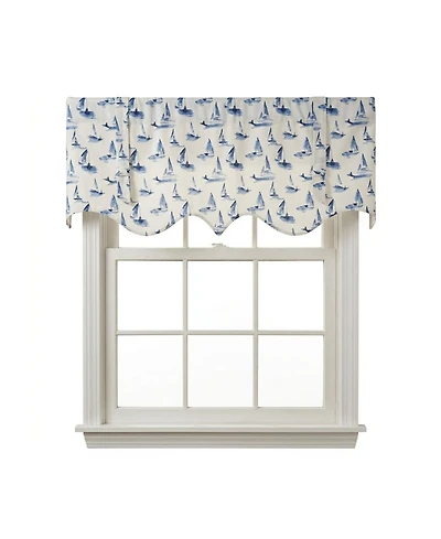 Rlf Home 100percentage Cotton Sailboats Regal With Lining Rod Pocket Window Valance
