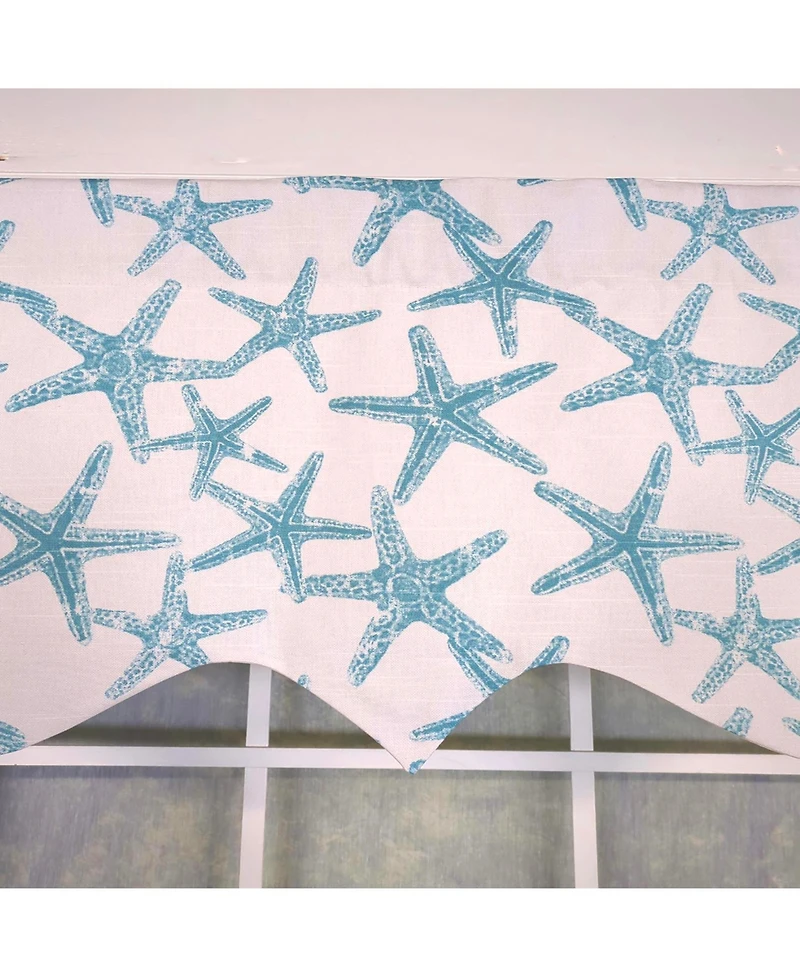 Rlf Home 100percentage Cotton StarFish Regal With Lining Rod Pocket Window Valance
