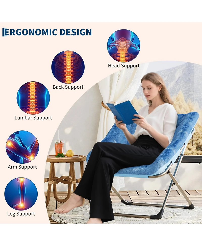 homfan Collapsible Faux Fur Saucer Chair