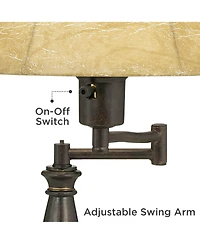 Regency Hill Andrea 22 1/2" High Small Farmhouse Rustic Desk Lamps Set of 2 Smart Socket Swing Arm Finish Metal