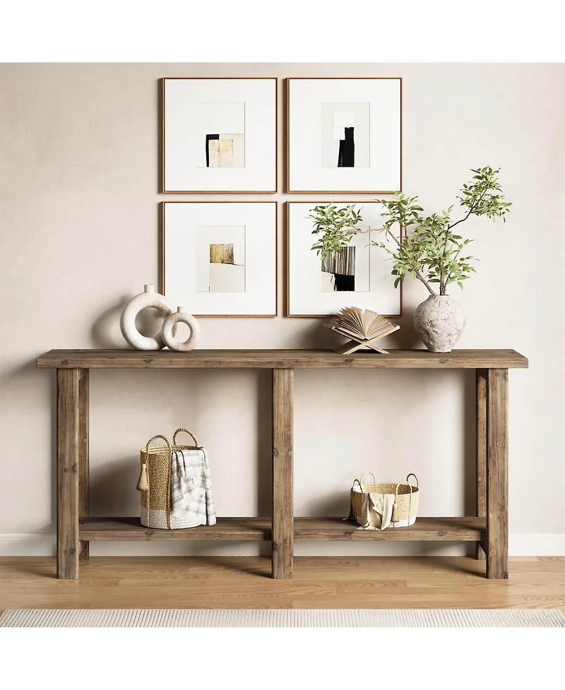 Tribesigns Solid Wood Console Table, 70.9-Inch Extra Long Wooden Sofa Table Behind Couch