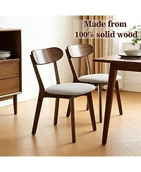 Rainsken Modern Dining Chairs Set of 4, Adjustable Foot Pads, Stable Reinforced Design, with Curved Backrest,for Dining Room, Study, Cafe