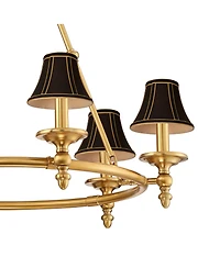 Stiffel Hartley 28inch Antique Gold 6-Light Chandelier with Shade