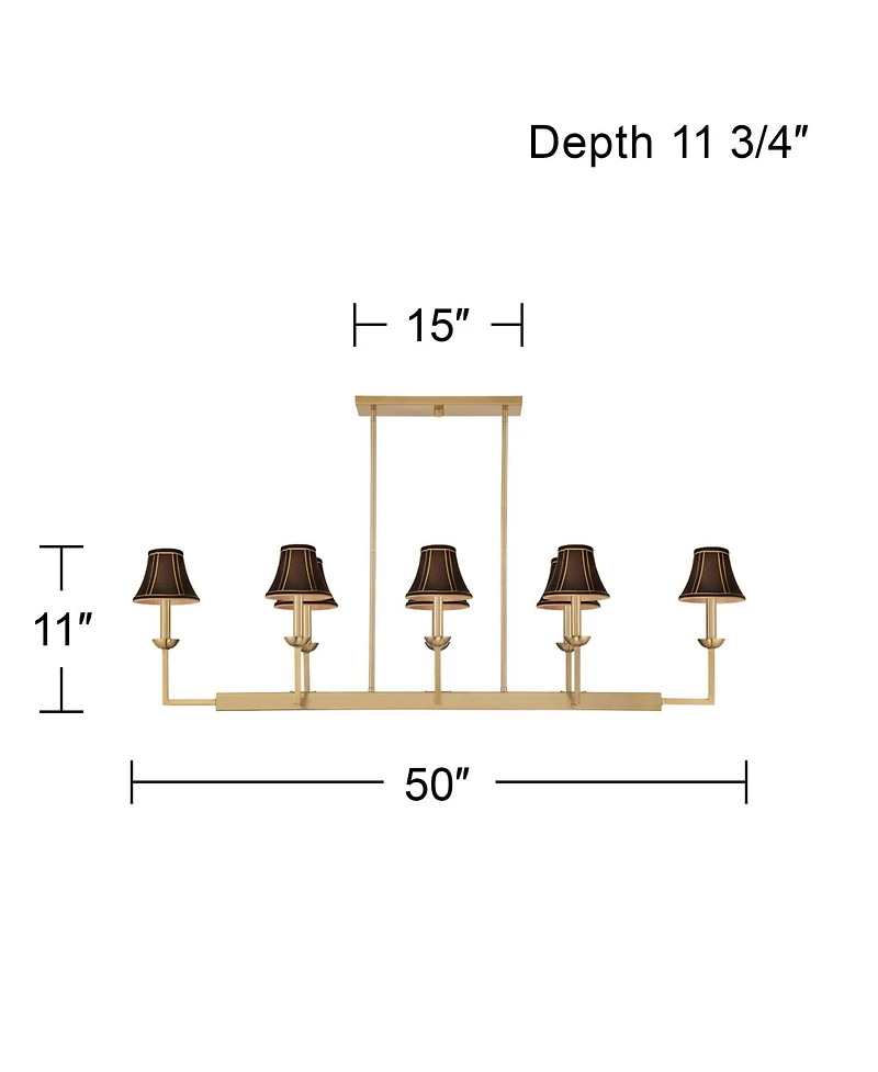 Possini Euro Design Kime 50inch Wide 8-Light Island Chandelier Shades