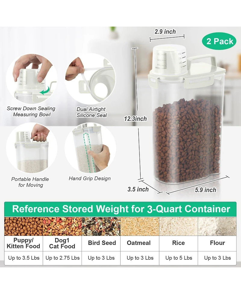 Aronkl Portable Pet Food Storage Container with Cat Can Cover