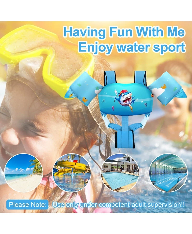 Aofar Kids Swim Vest Floaties with Shoulder Harness Arm Wings