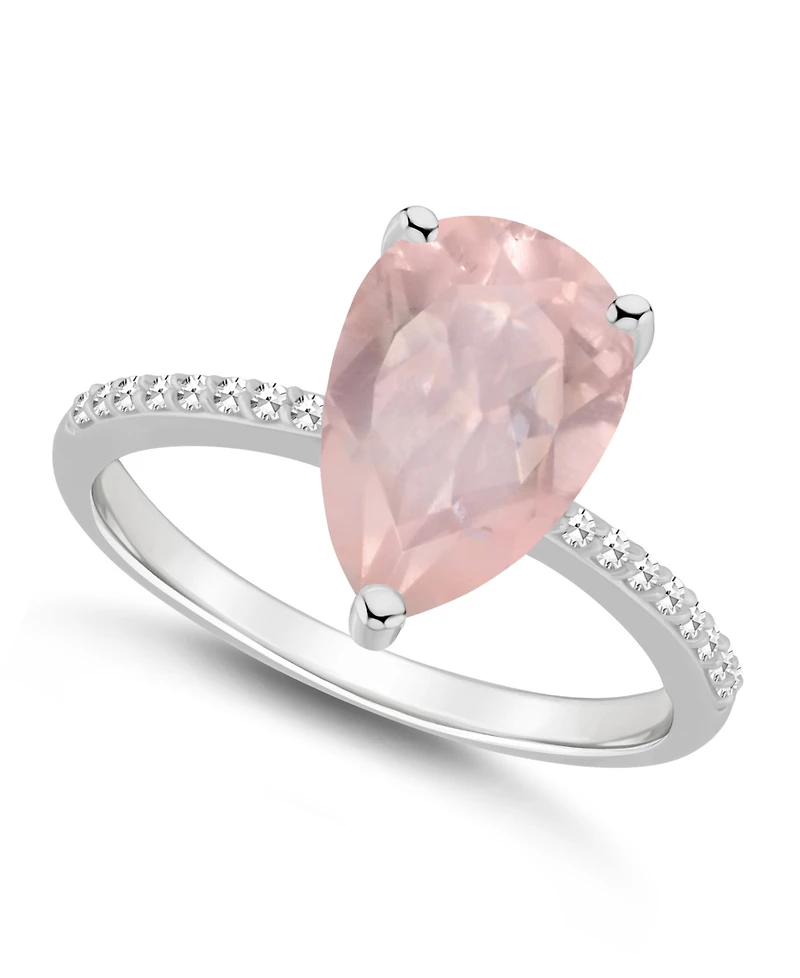 Macy's Women's Rose Quartz (2-3/4 ct.t.w.) and Diamond (1/10 Ring Sterling Silver