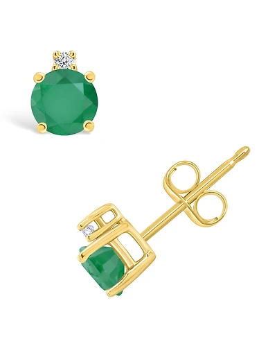Tanzanite (1/2 ct. t.w.) & Diamond Accent Stud Earrings 14k Gold (Also Emerald, Ruby, Sapphire)