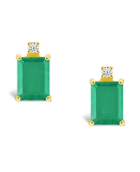 Ruby (1-3/8 ct. t.w.) & Diamond Accent Stud Earrings 14k Gold (Also Emerald, Tanzanite, Sapphire)