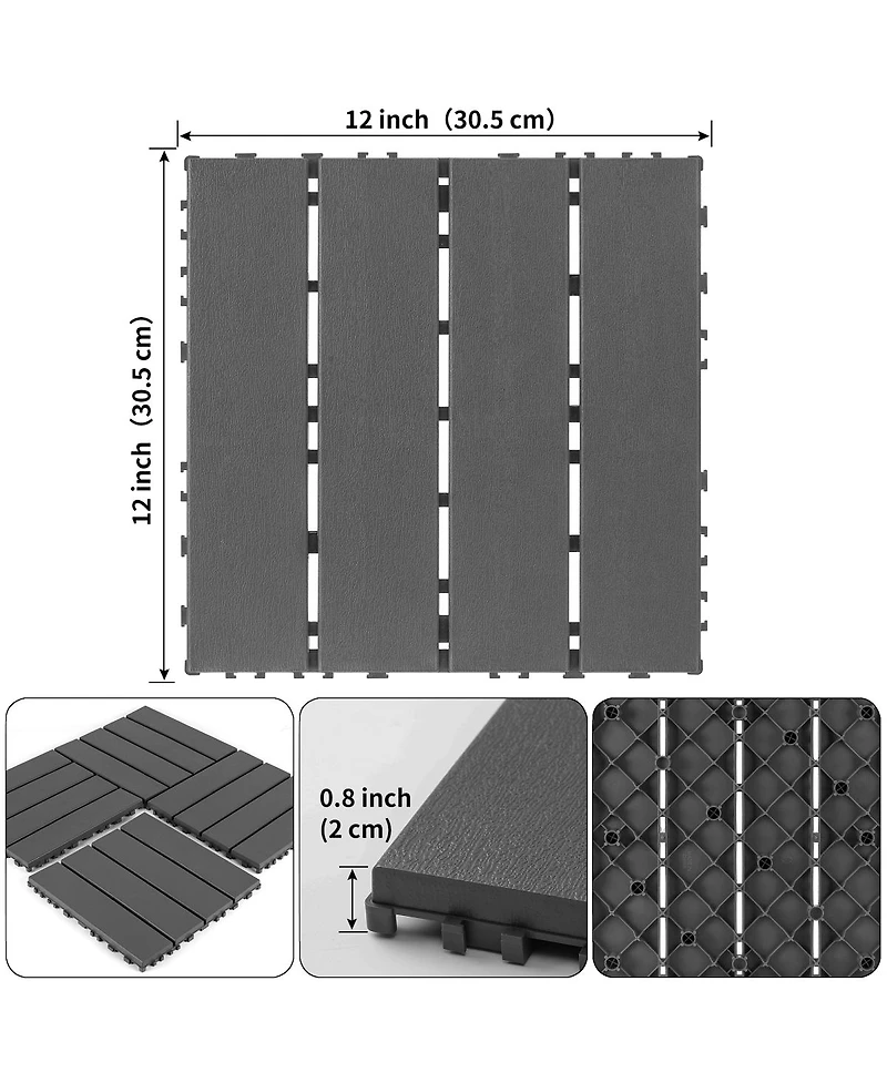Streamdale Furniture Interlocking Waterproof Decking Tiles