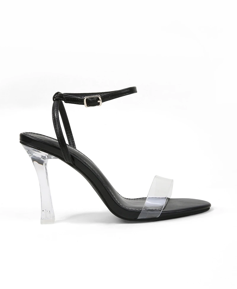 Berness Women's Nature Clear Strap Heel Sandals
