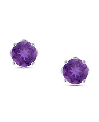 Rhodolite Garnet Stud Earrings (1-1/5 ct. t.w.) Sterling Silver (Also Opal, Citrine, White Topaz, Peridot, Aquamarine, and Amethyst)