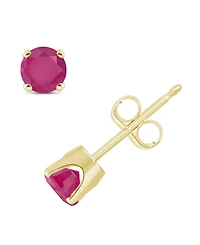 Emerald (1/2 ct. t.w.) Stud Earrings 14K Yellow Gold (Also Available Sapphire)