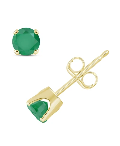 Emerald (1/2 ct. t.w.) Stud Earrings 14K Yellow Gold (Also Available Sapphire)