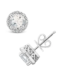 White Topaz (2 ct. t.w.) and Diamond Accent Stud Earrings in Sterling Silver