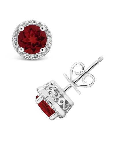 White Topaz (2 ct. t.w.) and Diamond Accent Stud Earrings Sterling Silver