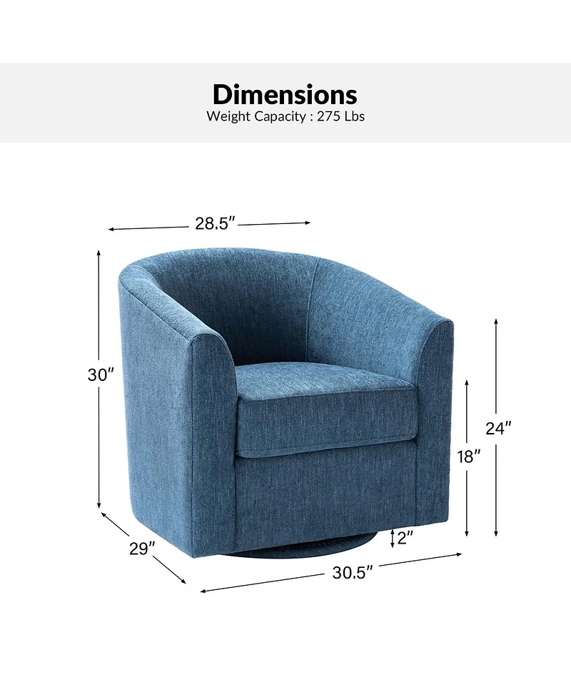 Hulala Home Amiir Upholstered Swivel Accent Chair