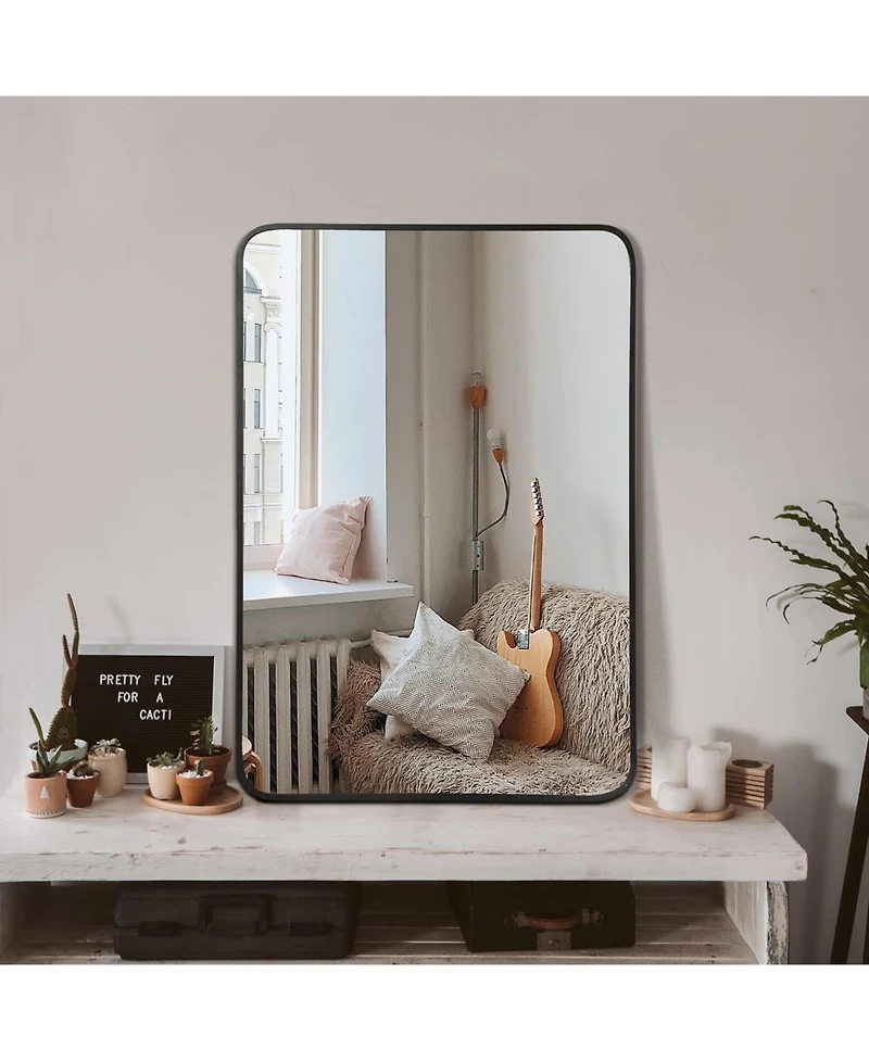 Midola 24x32 Inch Metal Framed Rectangular Bathrrom Mirror for Home Bathroom Wall