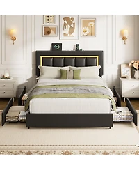 gaomon Bed Frame with 4 Drawers