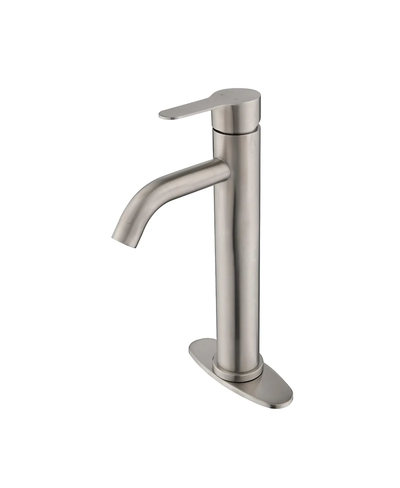 Midola Brushed Nickel Single Handle Bathroom Vanity Sink Faucet Stainless Steel with Modern Design for Bathroom