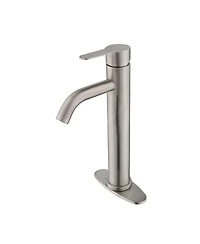 Midola Brushed Nickel Single Handle Bathroom Vanity Sink Faucet Stainless Steel with Modern Design for Bathroom