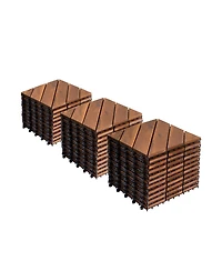 Streamdale Furniture Acacia Wood Interlocking Deck Tiles - Waterproof Outdoor Flooring