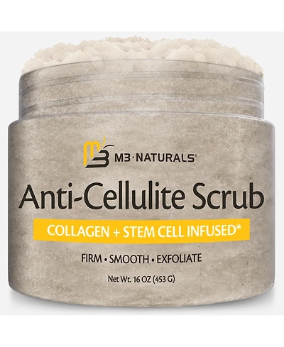 M3 Naturals Anti-Cellulite Salt Body Scrub with Collagen, Coconut and Jojoba Oil, Firming Exfoliator, All Skin Types