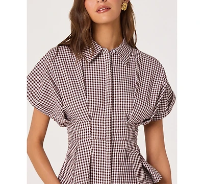 Astr the Label Women's Collared Short-Sleeve Top