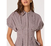 Astr the Label Women's Collared Short-Sleeve Top