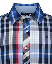Tommy Hilfiger Boys' 2T-7 Plaid Short-Sleeve Button-Front Shirt