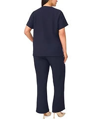 Vince Camuto Plus Crewneck Short-Sleeve Knit T-Shirt