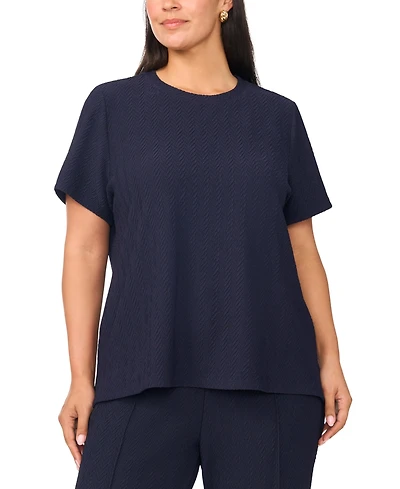 Vince Camuto Plus Crewneck Short-Sleeve Knit T-Shirt