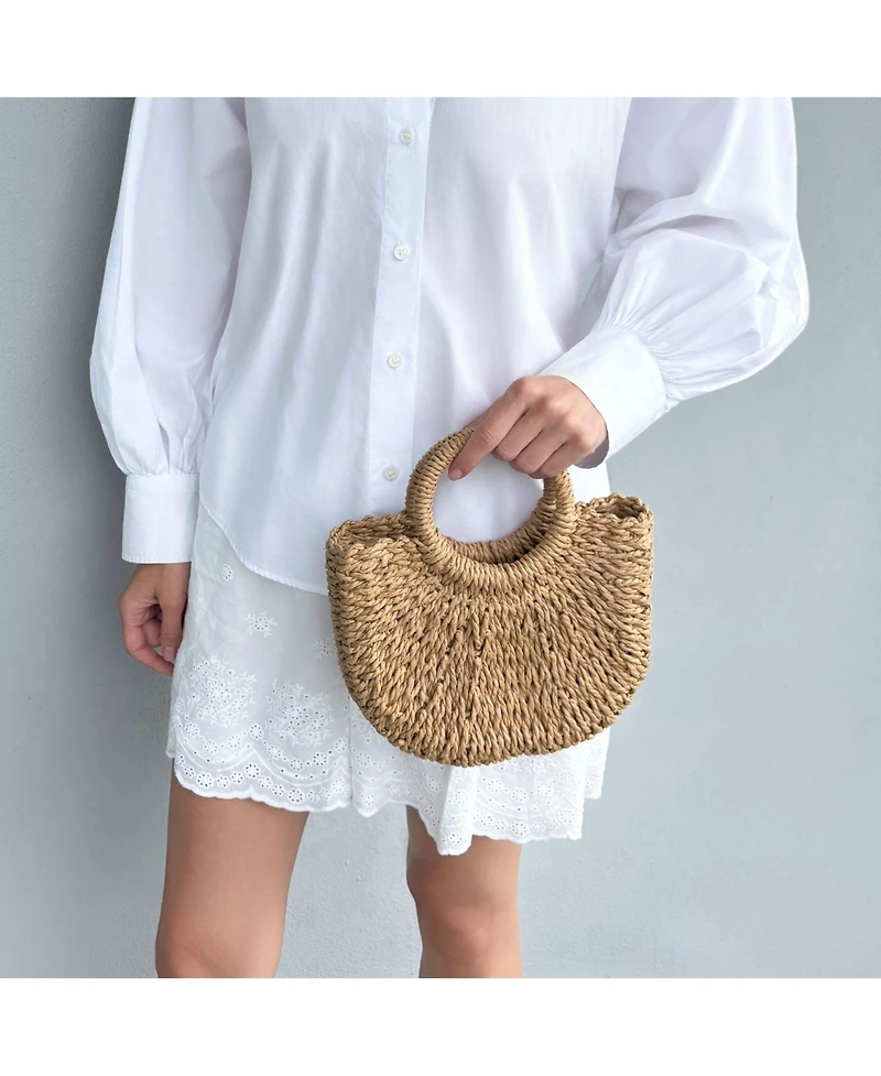 Adornia Fine Basket Arc Handle Bag with Shoulder Strap