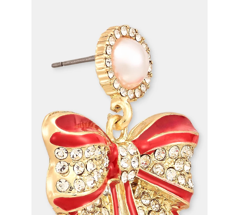 Holiday Lane Ribbon Bow Drop Earrings, Macy's Exclusive
