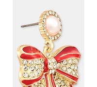 Holiday Lane Ribbon Bow Drop Earrings, Macy's Exclusive
