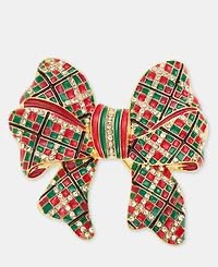 Holiday Lane Plaid Bow Pin, Macy's Exclusive