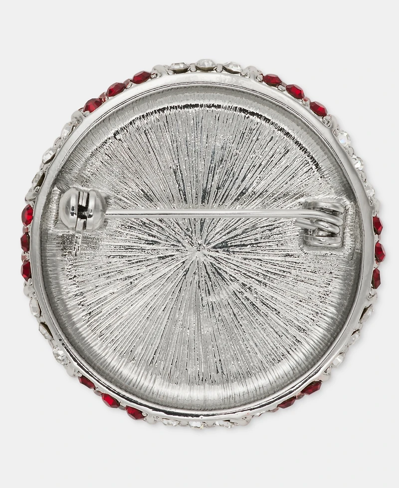 Holiday Lane Silver-Tone Peppermint Pin, Macy's Exclusive